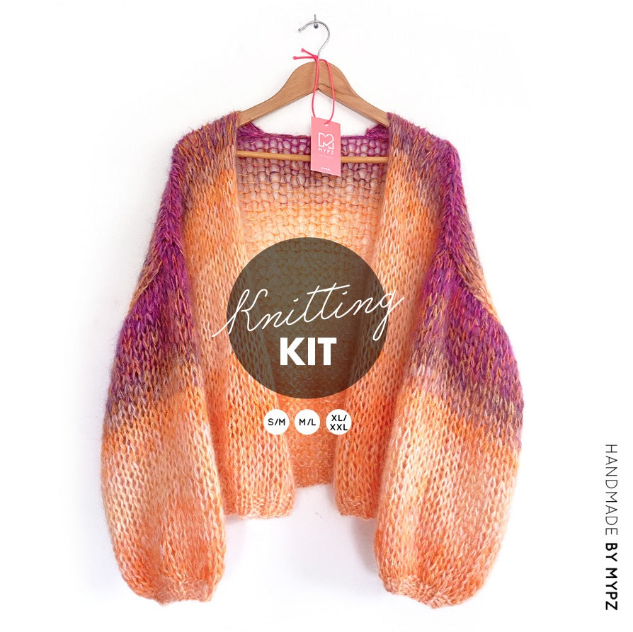 MYPZ knitting kit Chunky Gradient Mohair Cardigan No.15