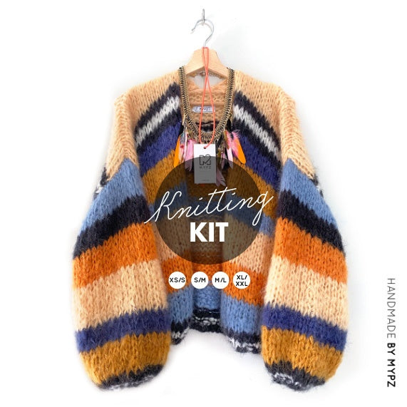 MYPZ knitting kit chunky mohair cardigan Faith no15