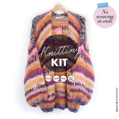 Knitting Kit – MYPZ Chunky Mohair Cardigan Golden brown No.15 (ENG-NL)