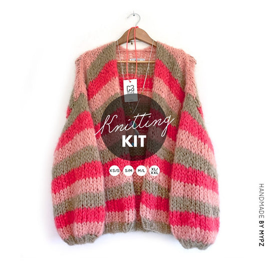 MYPZ knitting kit chunky mohair cardigan Juliette No15