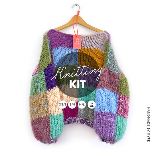 Knitting Kit – Chunky Patchwork Pullover Ivy No.15 (ENG-NL)