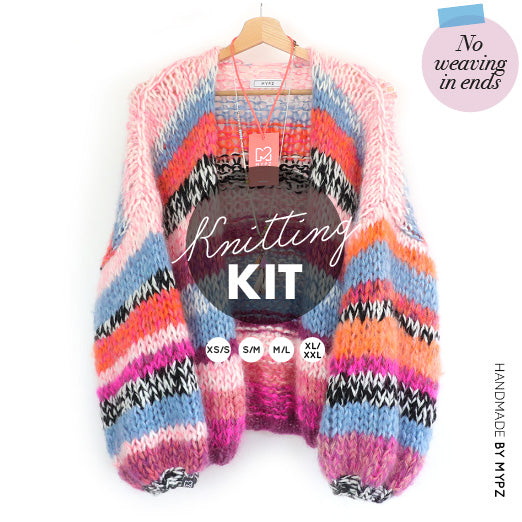 Knitting Kit – MYPZ Basic Chunky Poppy-Mohair Cardigan Cuddle No.15 (ENG-NL)