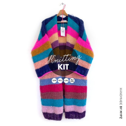 MYPZ knitting kit Light colored mohair cardigan River