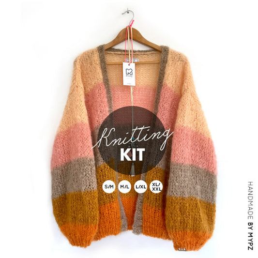 MYPZ Knitting kit Basic Light Mohair Cardigan Orange