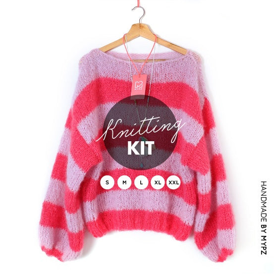 Knitting Kit – MYPZ Light striped Mohair Pullover Lemonade No8 (ENG-NL)