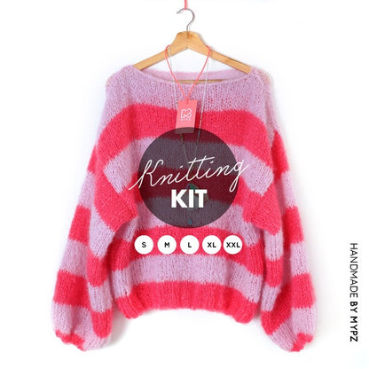 Knitting Kit – MYPZ Light striped Mohair Pullover Lemonade No8 (ENG-NL)