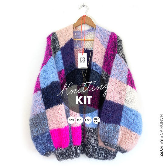 MYPZ knitting kit mohair patchwork cardigan no9