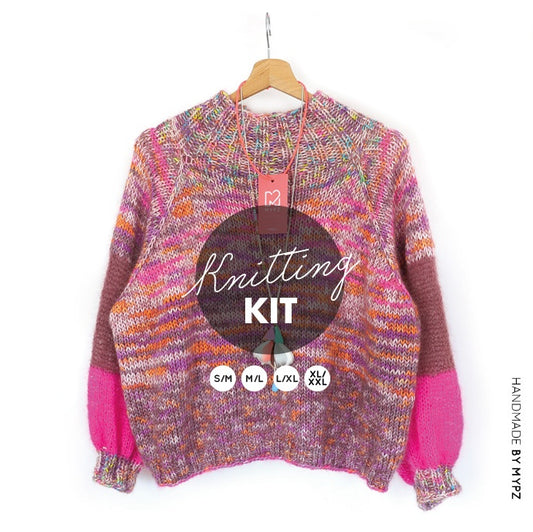 Knitting Kit – MYPZ Raglan top-down sweater Pinky brown No6 (ENG-NL)
