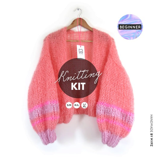 Knitting kit short basic chunky mohair cardigan