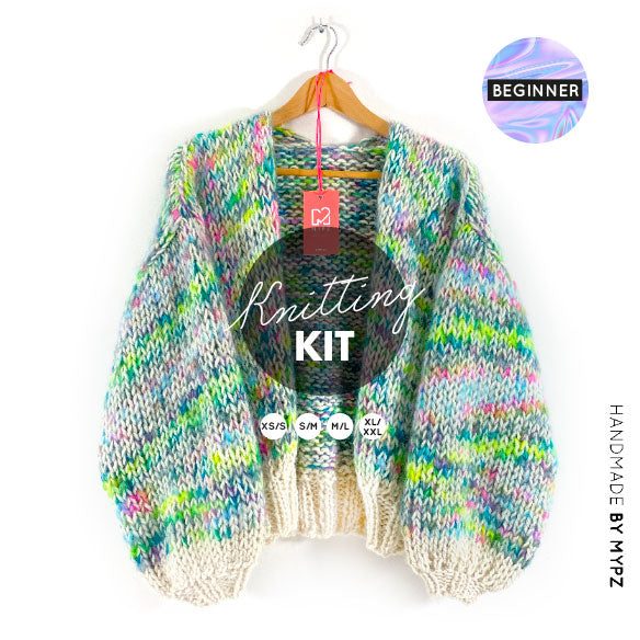 MYPZ knitting kit short chunky Alpaca vest happy forest No15
