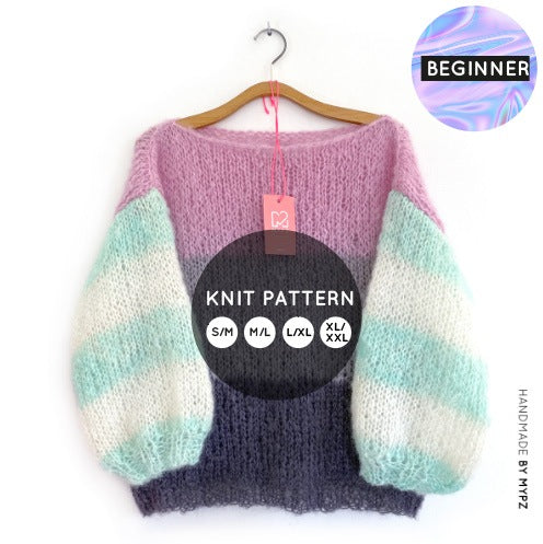 MYPZ knitting pattern basic light mohair pullover Ava no10