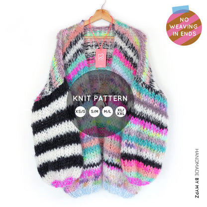 Knit pattern – MYPZ Chunky Mohair Cardigan Indian Summer No.15 (ENG-NL-NO)
