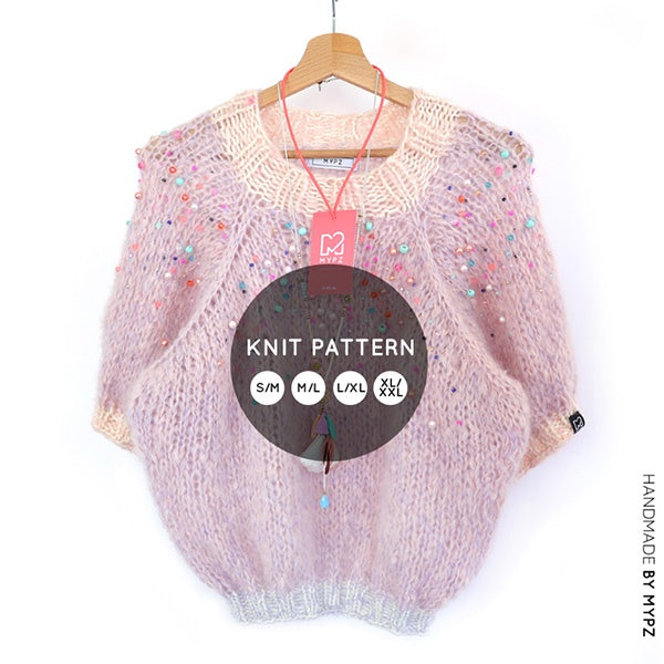 Knitting Pattern – MYPZ top-down sweater Diamonds and Pearls No10 (ENG-NL)