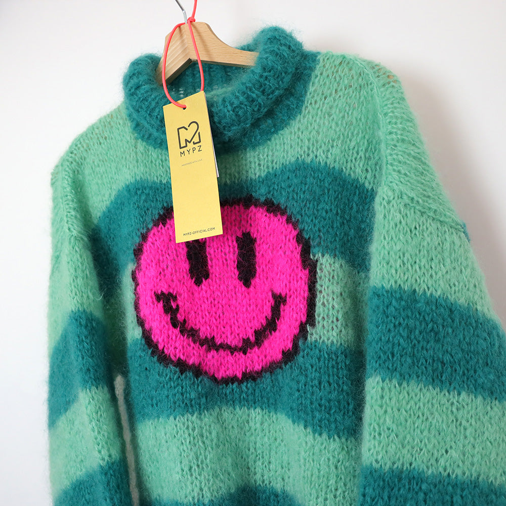 Knitting Kit – MYPZ Light Mohair Pullover Smiley Green No8 (ENG-NL)