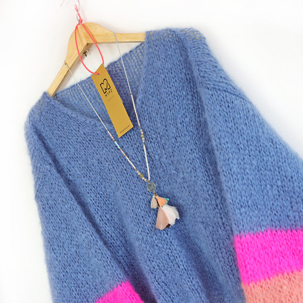Knit pattern – MYPZ Basic Light Mohair v-neck Pullover Bluish No10 (ENG-NL)