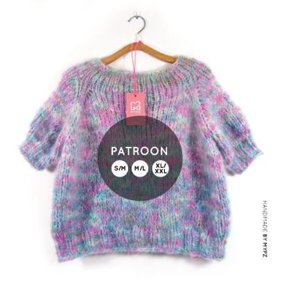 MYPZ breipatroon Chunky raglan jumper gebreid SM-ML-XL