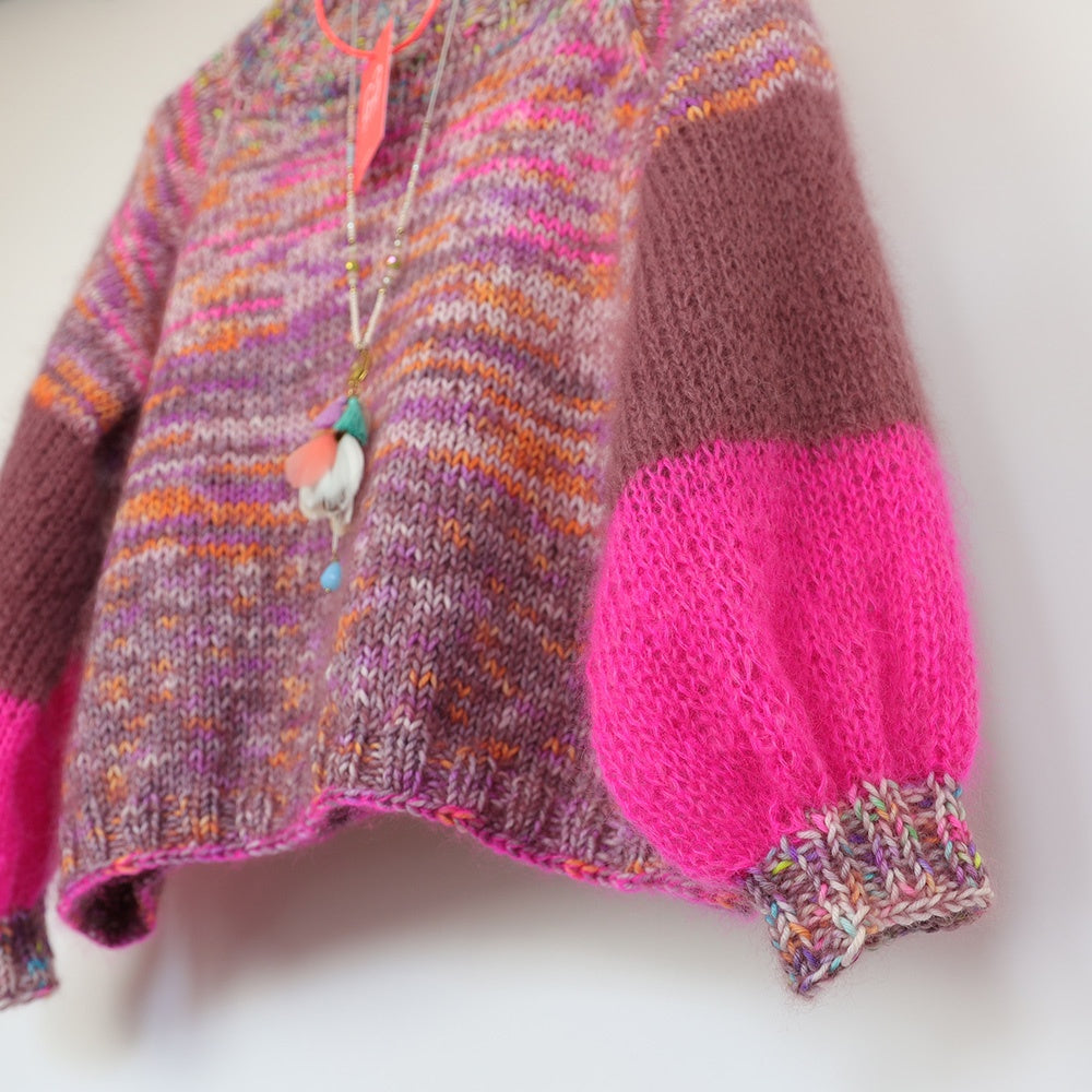 Knitting Kit – MYPZ Raglan top-down sweater Pinky brown No6 (ENG-NL)