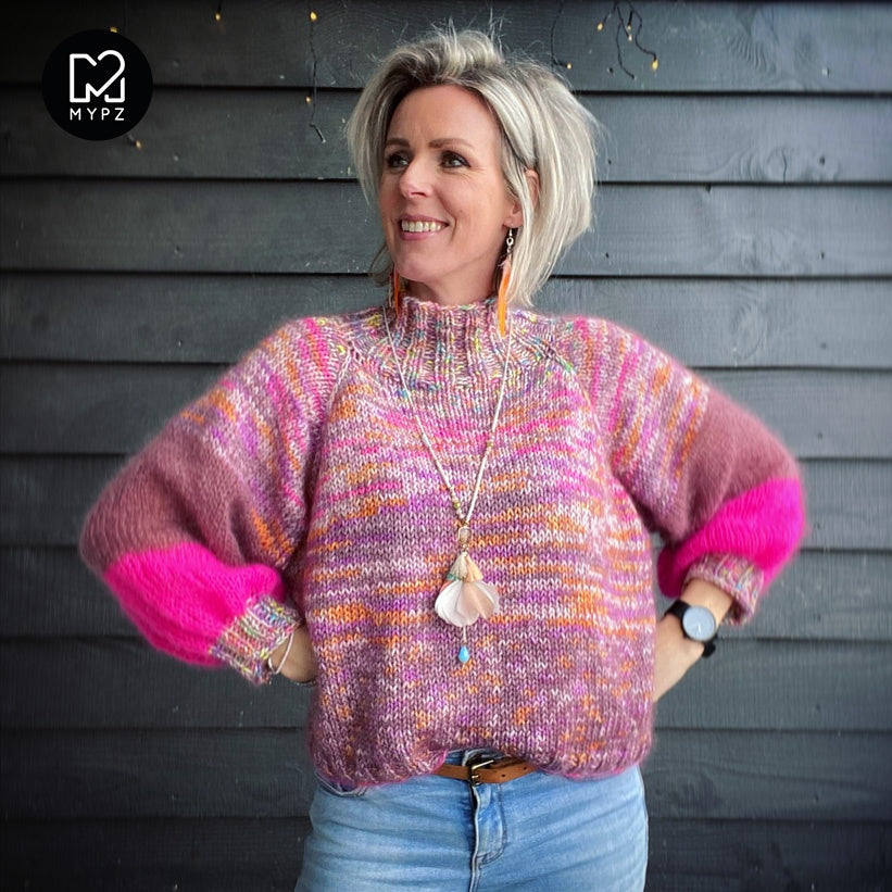 Knitting pattern – MYPZ Raglan top-down sweater Pinky brown No6 (ENG-NL)