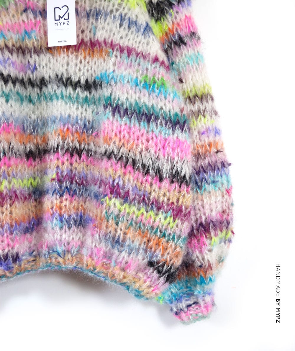 MYPZ scrap yarn raglan mohair sweater XS-S