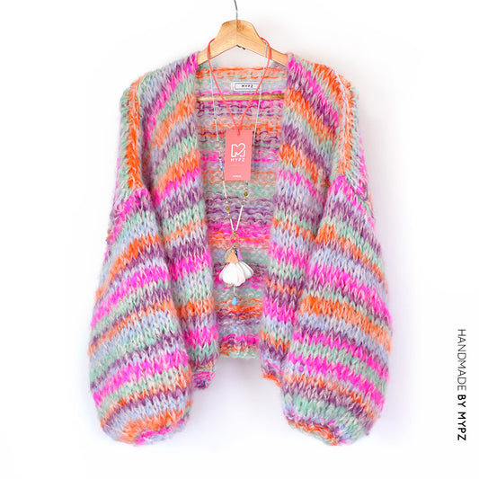 MYPZ Short Chunky Mohair Cardigan Bay