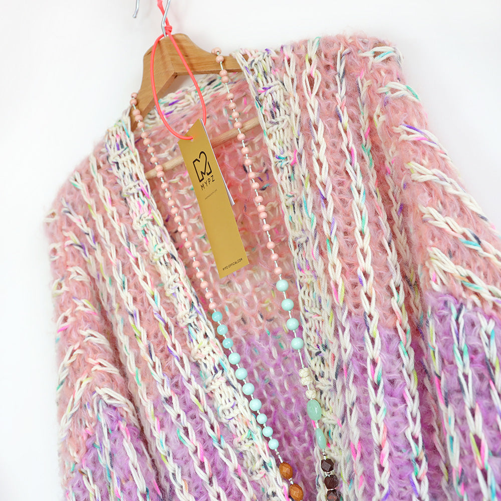 Knitting Kit – MYPZ Short Chunky Mohair Rib Cardigan Blush No.12 (ENG-NL)