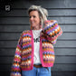 Crochet kit - MYPZ Short Mohair Granny stripes cardigan Rosé (ENG-NL)
