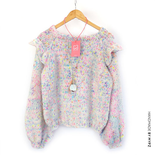 MYPZ Top-down ruffle confetti sweater no6