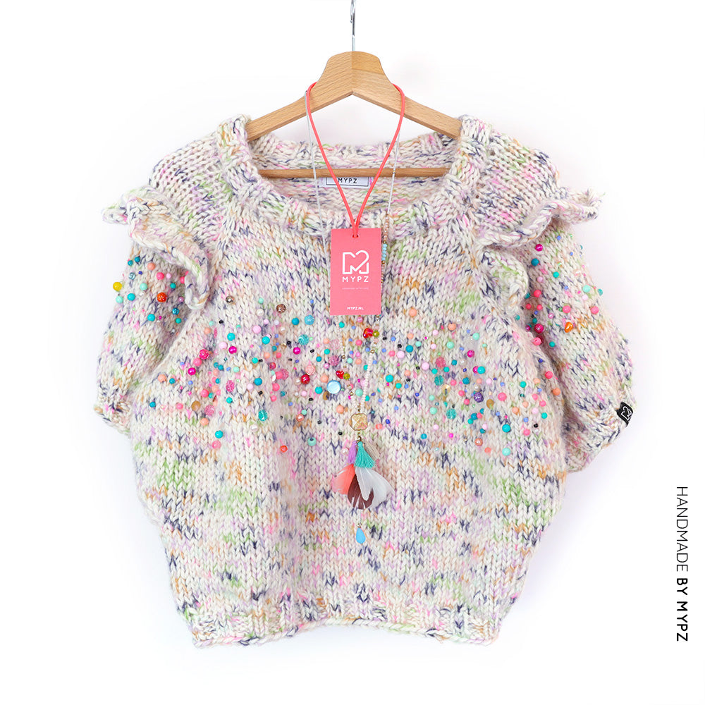 Knitting Kit – MYPZ top-down ruffle sweater Alpaca Beads No6 (ENG-NL)