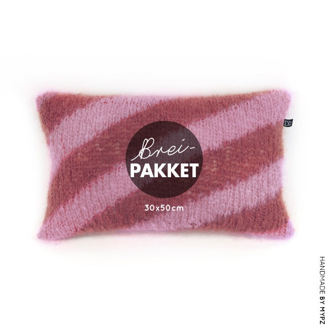 MYPZ breipakket kussenhoes diagonaal no9 Neon warm brown pink